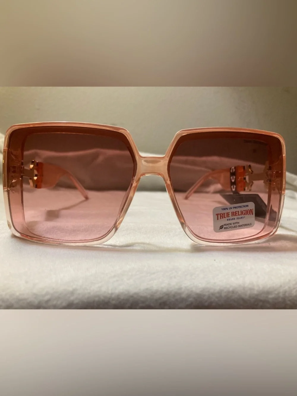 NWT True Religion Pink Oversized Square Sunglasses